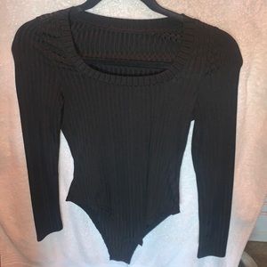 long sleeve black body suit
